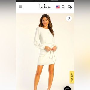 Lulus Front Tie White Dress
